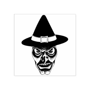 Sello De Caucho La bruja espeluznante de Halloween