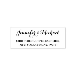 Sello De Caucho La elegante y simple dirección de regreso del ani