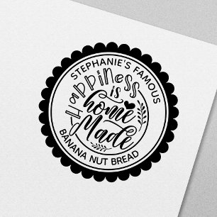 Sello De Caucho La Felicidad es Casera Personalizada Vintage