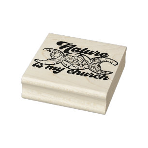 Sello De Caucho La naturaleza es mi Iglesia Triple Luna Bruja Verd