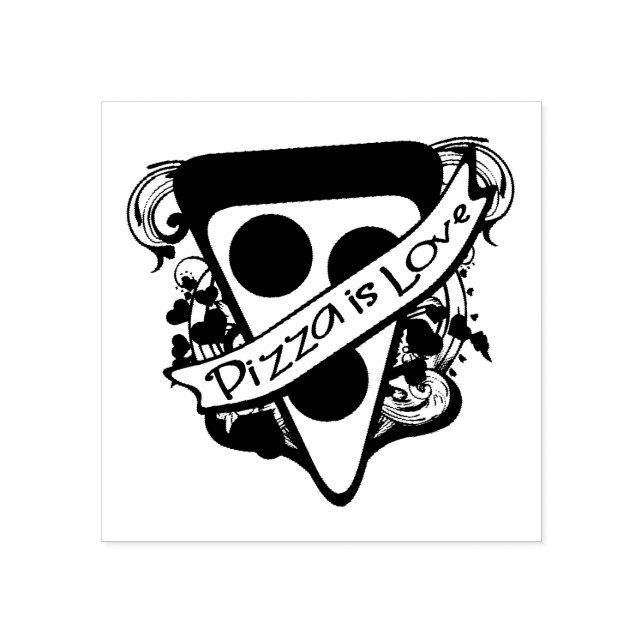 Sello De Caucho La pizza es amor (Impresión)
