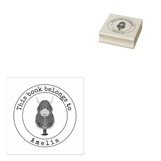 Sello De Caucho La vaca de Highland a la que pertenece este libro (Sellado)