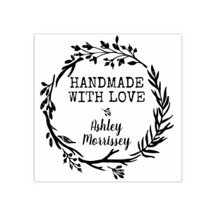 Sello De Caucho La vegetación rústica de Wreath hecha a mano crea 