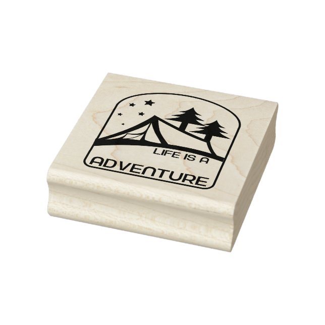 Sello De Caucho La vida es un hermoso campamento de aventura (Sello)