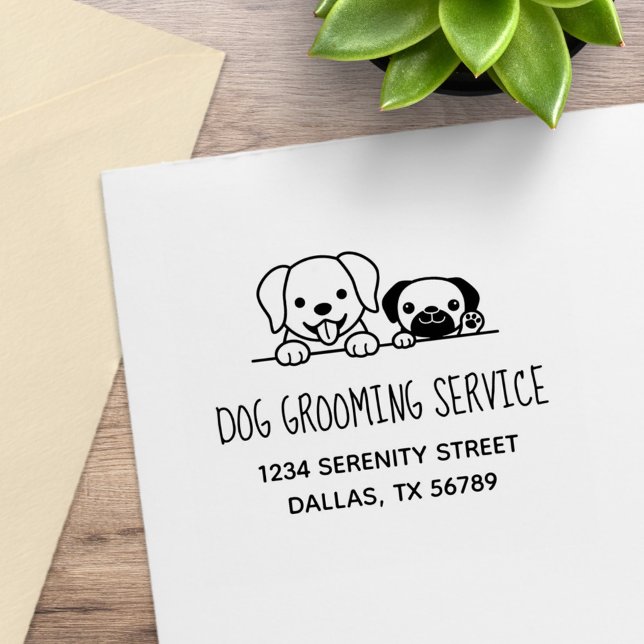 Sello De Caucho Labrador and Pug Dog Grooming Service Address (Subido por el creador)