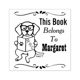 Sello De Caucho Labrador Puppy pertenece a, biblioteca, nombre del