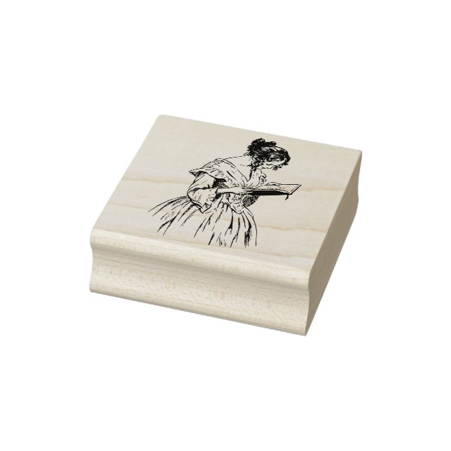Sello De Caucho Lady Reading (Sello)