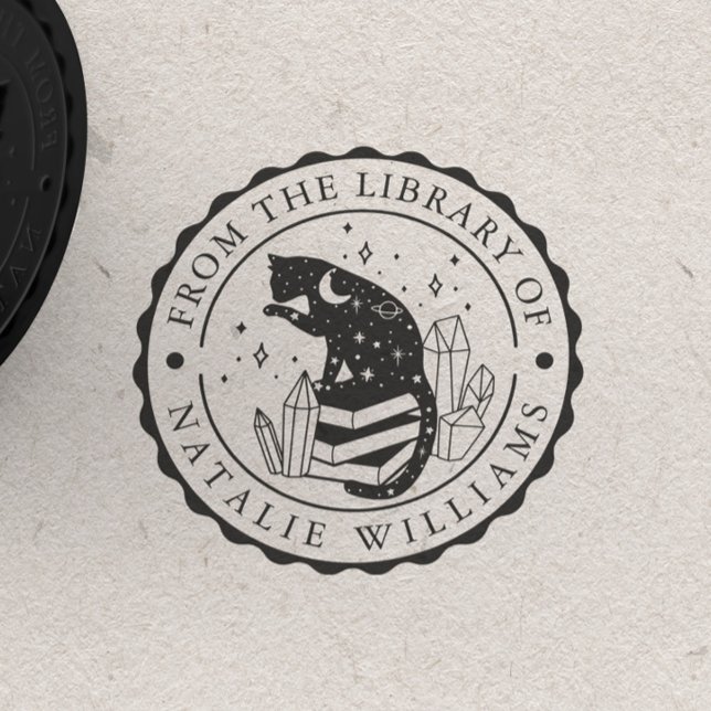 Sello De Caucho Lápiz de estrella de gato de cristal de la bibliot (Subido por el creador)