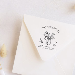 Sello De Caucho Las flores del tarro de albañil el   crean su