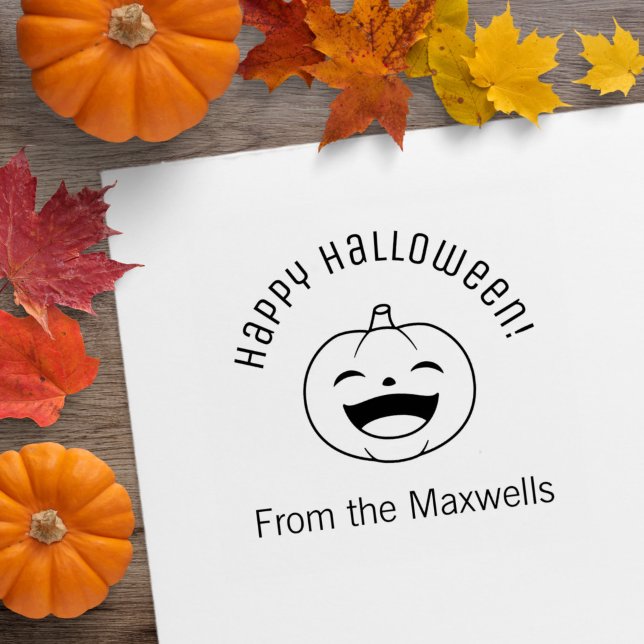 Sello De Caucho Laughing Halloween Pumpkin Arch Message (Subido por el creador)