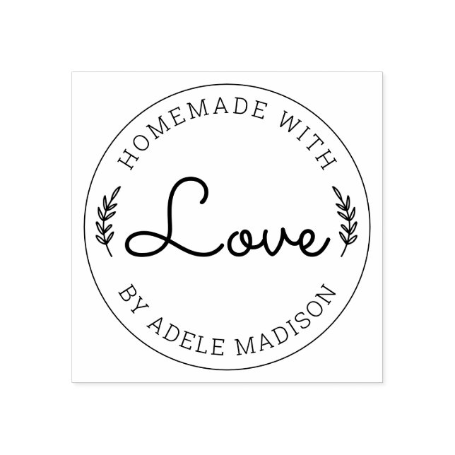 Sello De Caucho Laurel deja a casa con amor (Impresión)