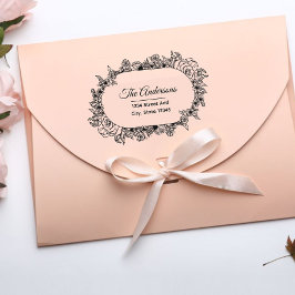 Sello De Caucho Laurel Wreath Personalizado Nombre de familia Dire