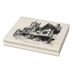Sello De Caucho Lavenham, Suffolk, boceto vintage