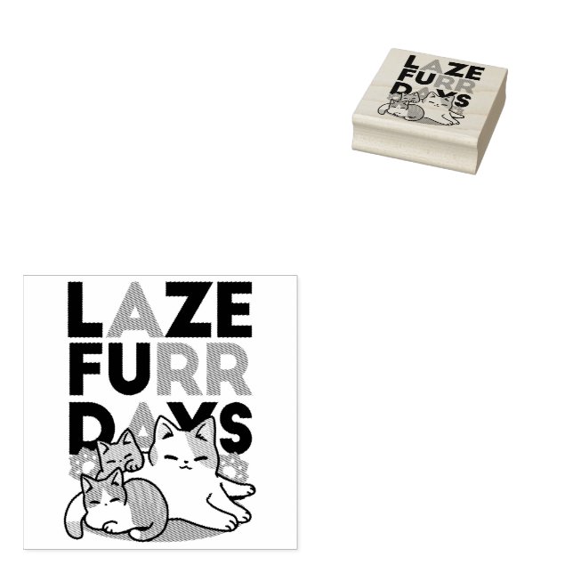 Sello De Caucho Laze Furr Days - Diseño de gatos perezosos (Sellado)