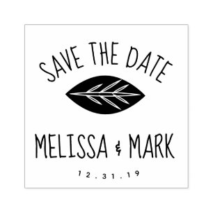 Sello De Caucho Leaf Fun Lettering Save the Date