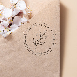 Sello De Caucho Leaf simple | Dirección de ida y vuelta