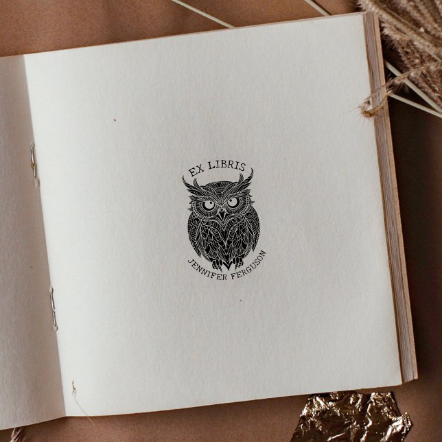 Sello De Caucho Lechuza de época moderna, libro Personalizado (Subido por el creador)