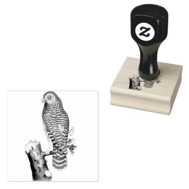 Sello De Caucho Lechuza nublada en un Ilustracion de bifurcación (Sellado)