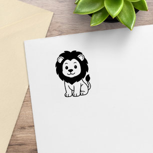 Sello De Caucho León de dibujos animados lindo 1x1