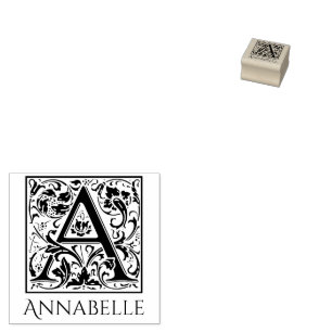 Sello De Caucho Letra a vintage primera letra con nombre