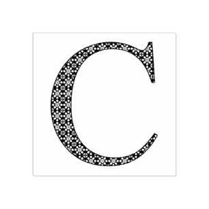 Sello De Caucho Letra C monograma de damasco medieval