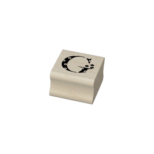 Sello De Caucho Letra con patrón de flor G (Sello)