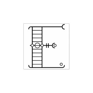 Sello De Caucho Letra cuadrada art decó e monograma