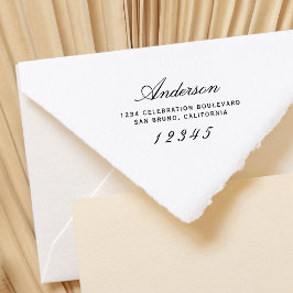 Sello De Caucho Letra cursiva elegante | Dirección de devolución m