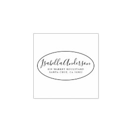 Sello De Caucho Letra cursiva elegante | Nombre personalizado y óv