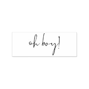 Sello De Caucho Letra de guión de firma Oh Boy