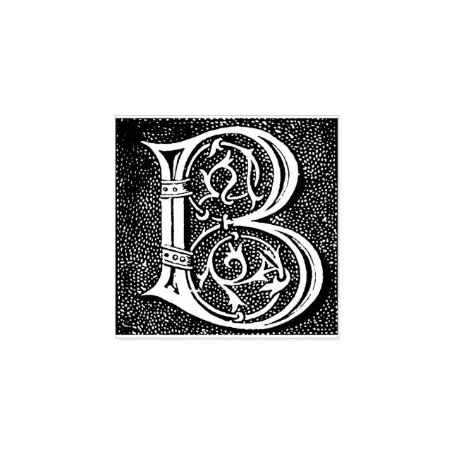 Sello De Caucho Letra decorativa de la cosecha de monograma B (Impresión)