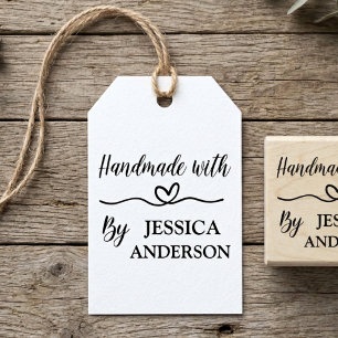 Sello De Caucho Letra Elegante Personalizada Hecha a Mano Con Amor