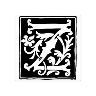 Sello De Caucho Letra floral alfabeta Z cosecha calligráfica