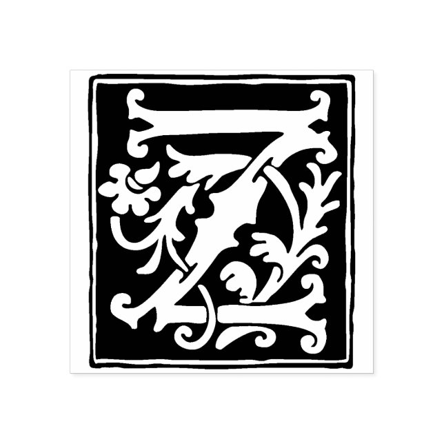 Sello De Caucho Letra floral alfabeta Z cosecha calligráfica (Impresión)
