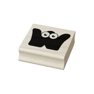 Sello De Caucho Letra googly W goma estampilla