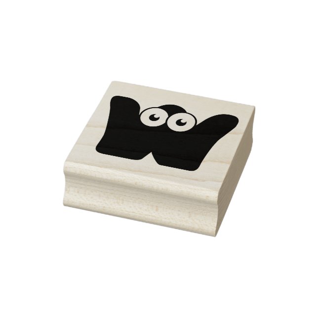 Sello De Caucho Letra googly W goma estampilla (Sello)