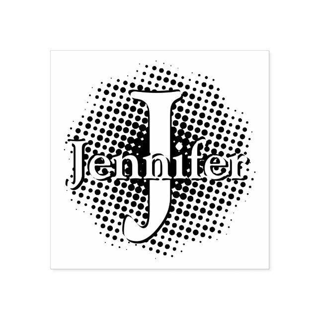 Sello De Caucho Letra inicial y Personalizado de nombre (Impresión)