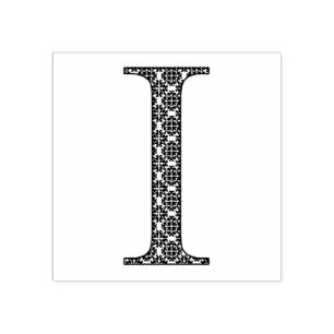 Sello De Caucho Letra mediana del monograma de damasco I