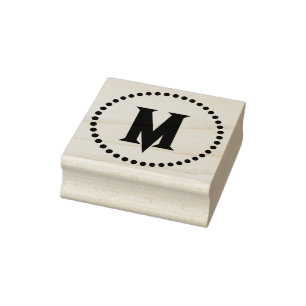 Sello De Caucho Letra monogramada, anillo de diseño de puntos