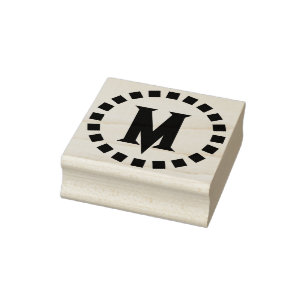 Sello De Caucho Letra monogramada, anillo de diseño en bloque