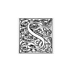 Sello De Caucho Letra monogramo vintage decorativa S