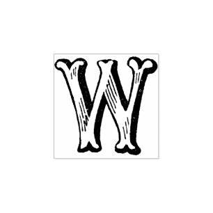 Sello De Caucho Letra monogramo vintage decorativa W