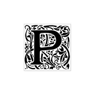Sello De Caucho Letra monogramo    vintagefirst P