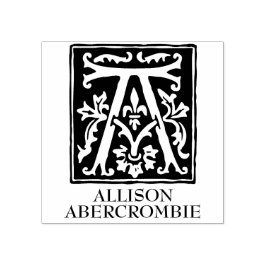 Sello De Caucho Letra ornamental alfabeta a monogramada