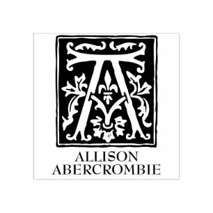 Sello De Caucho Letra ornamental alfabeta a monogramada