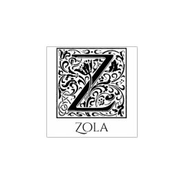 Sello De Caucho Letra Z vintage primera carta con nombre personali