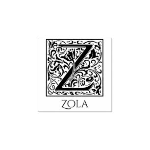 Sello De Caucho Letra Z vintage primera carta con nombre personali