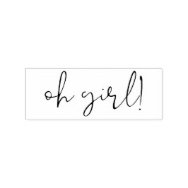 Sello De Caucho Letras a mano Oh Girl