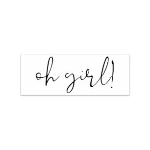 Sello De Caucho Letras a mano Oh Girl