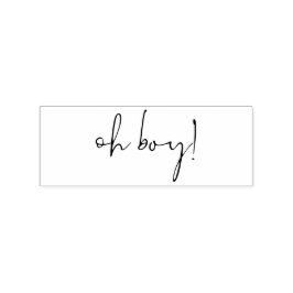 Sello De Caucho Letras de guión de firma Oh Boy